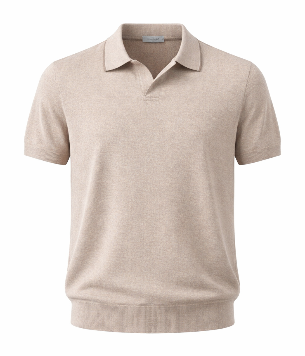Tennis Polo Short Sleeve in Oatmeal Brown Stripe