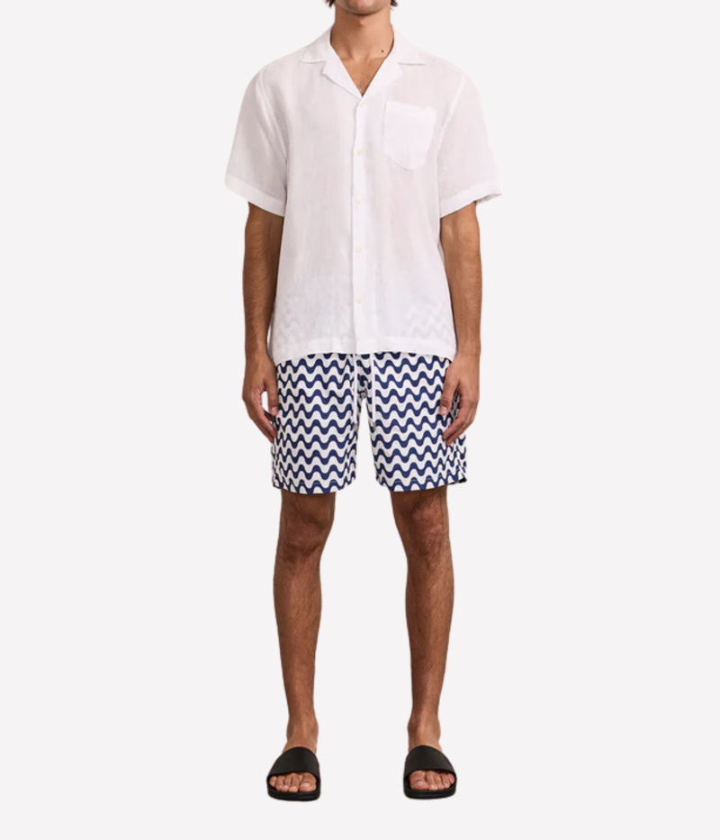 Santos Swim Short Copacabana Print In Navy