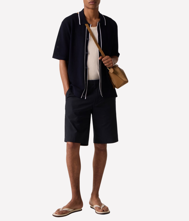 Roddy Button Thru Shirt in Night Iris & Cloud