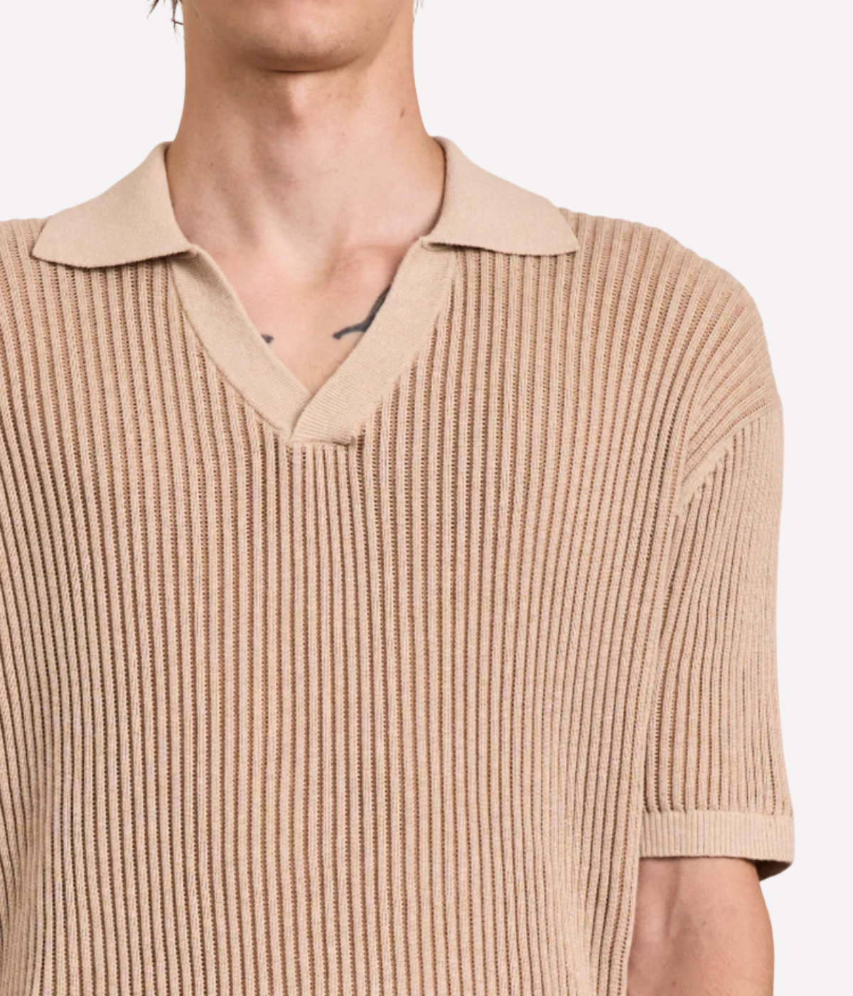Rino Cotton Blend Polo In Beige