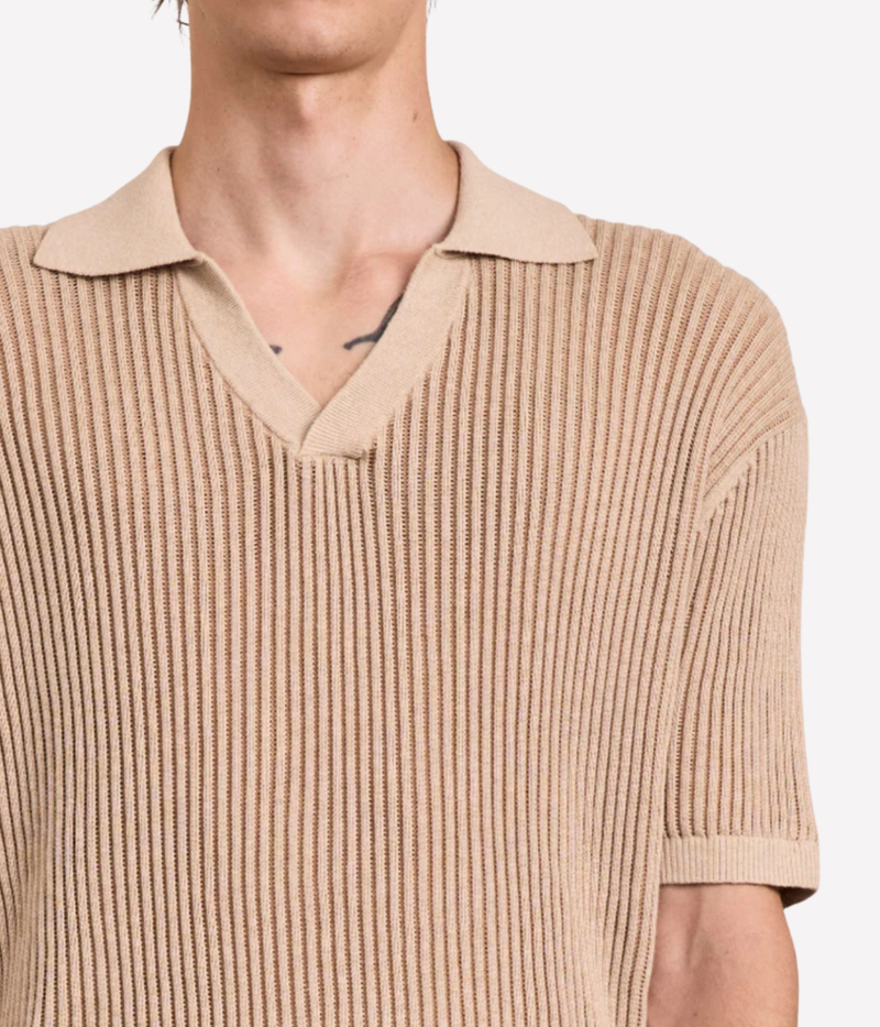 Rino Cotton Blend Polo In Beige