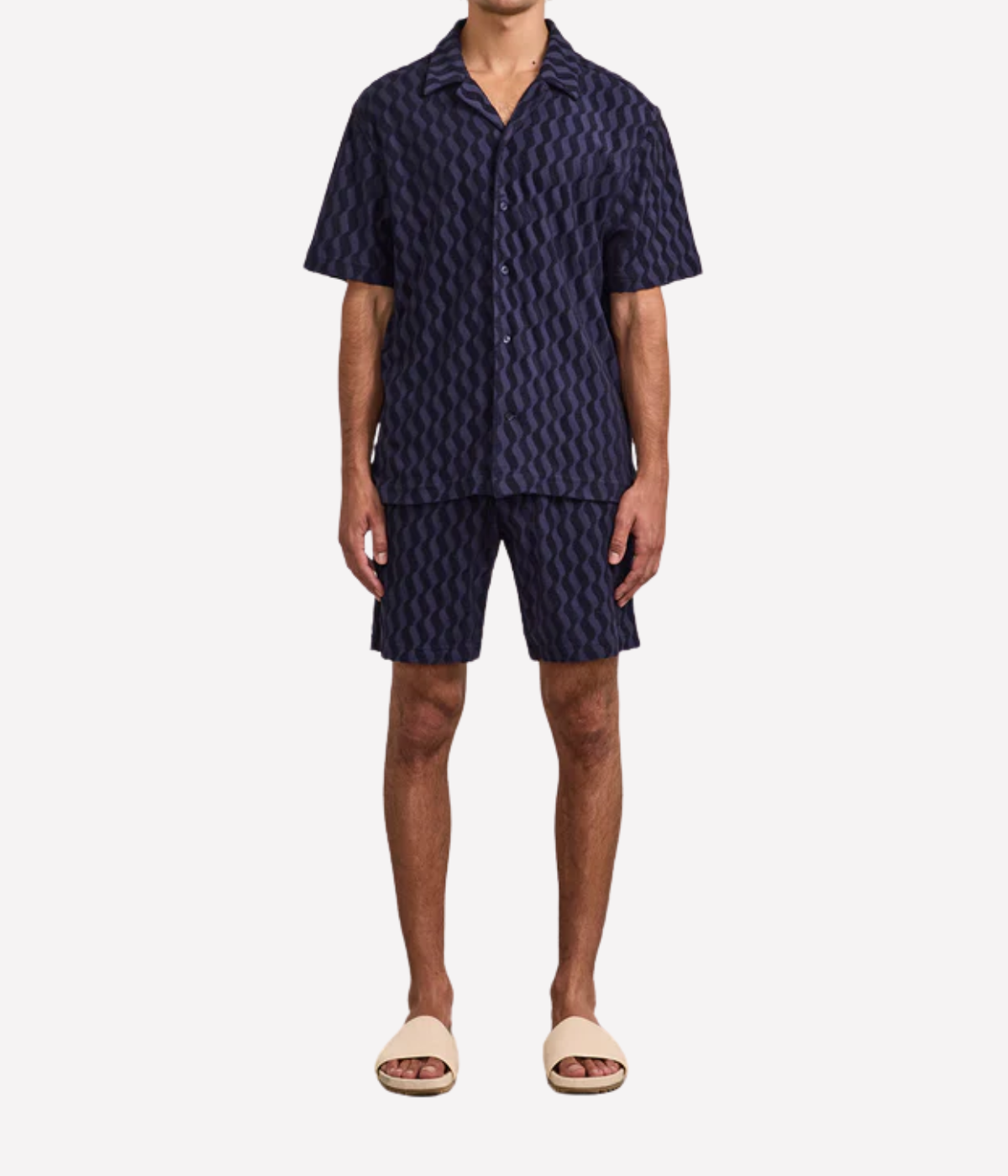 Roberto Terry Shirt In Midnight Blue