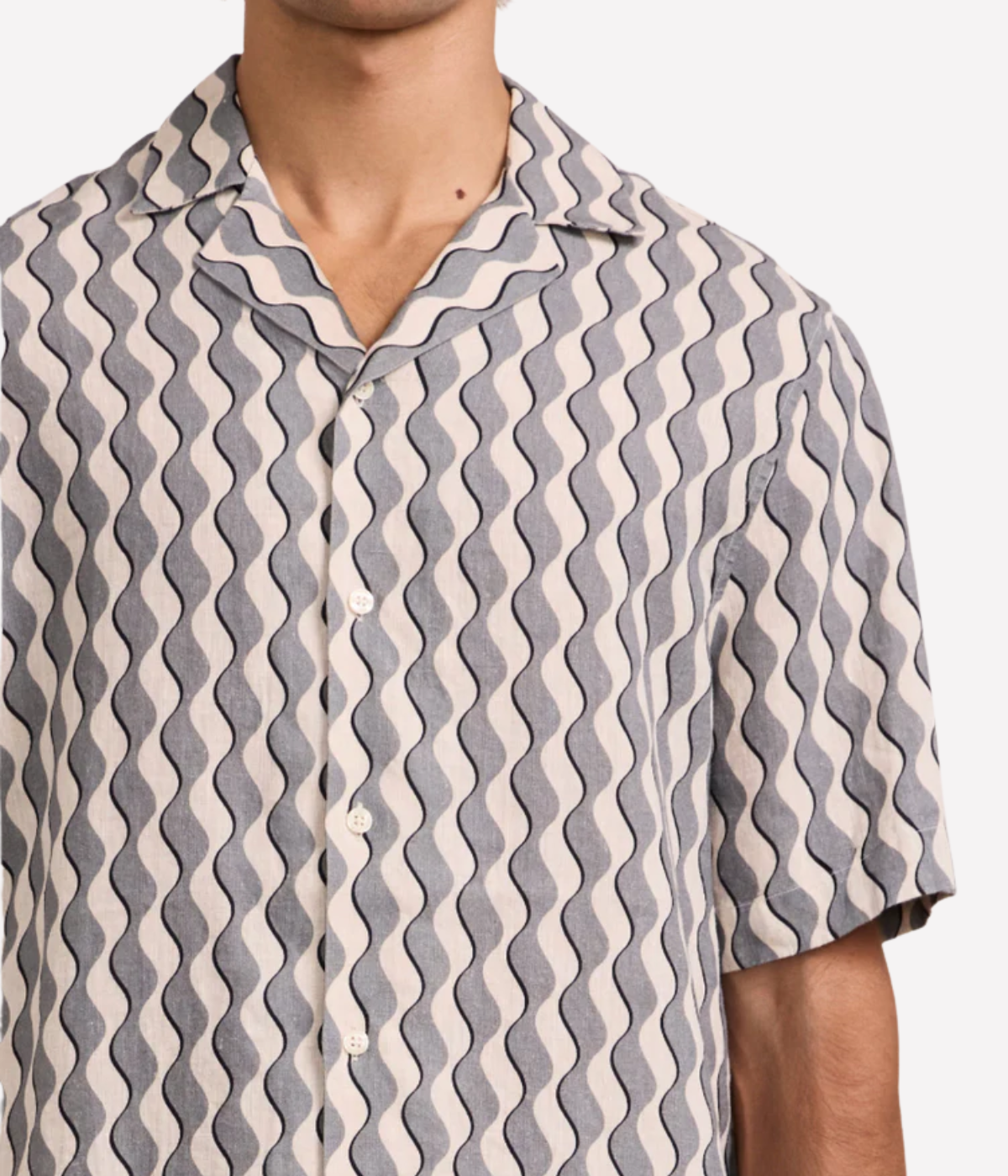 Roberto Linen Shirt Short Sleeve Shirt In Coastal Blue