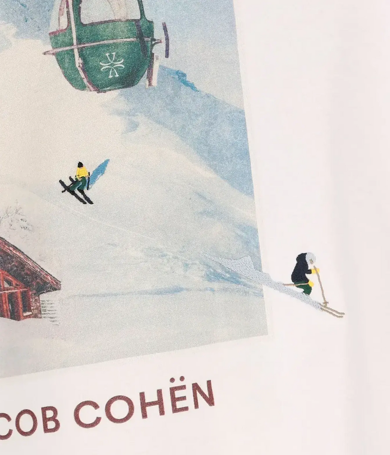 Collo Costina T-Shirt in Ski Print Optical White