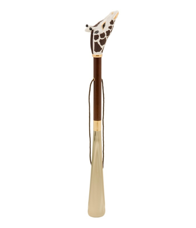Pasotti Giraffe ShoeHorn in White & Gold - Full Shot