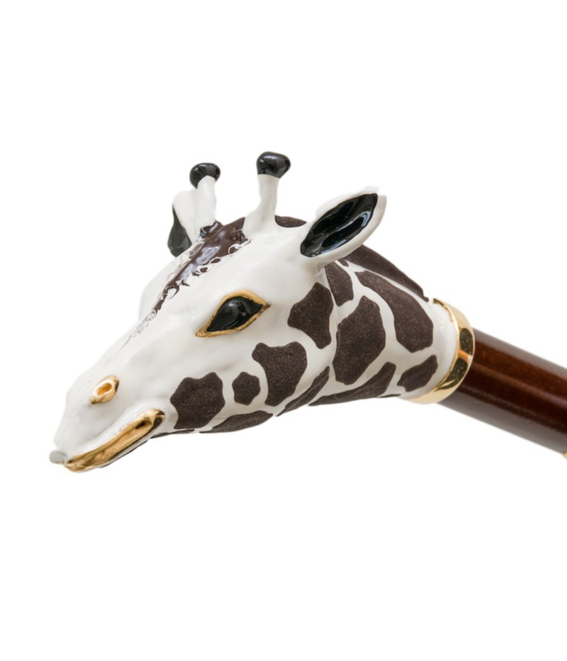 Pasotti Giraffe ShoeHorn in White & Gold - Giraffe closeup side Shot