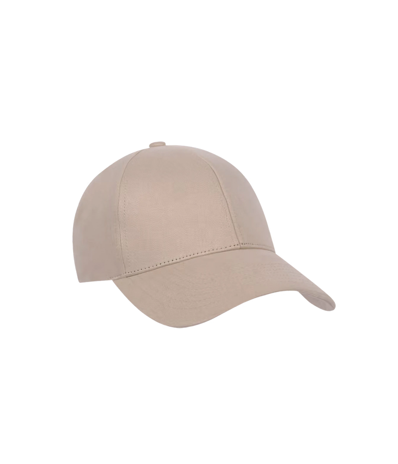 Side view of Varsity Headwear Cotton Twill Legacy Structured Cap in Latte Beige