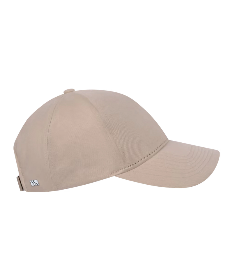 Front view of Varsity Headwear Cotton Twill Legacy Structured Cap in Latte Beige