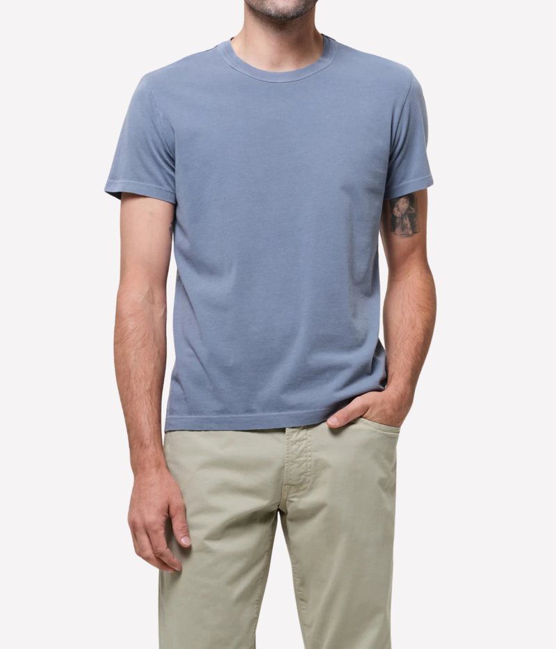 Citizens of Humanity Everyday Tee Organic Cotton T-Shirt in Stone Blue front view on model.