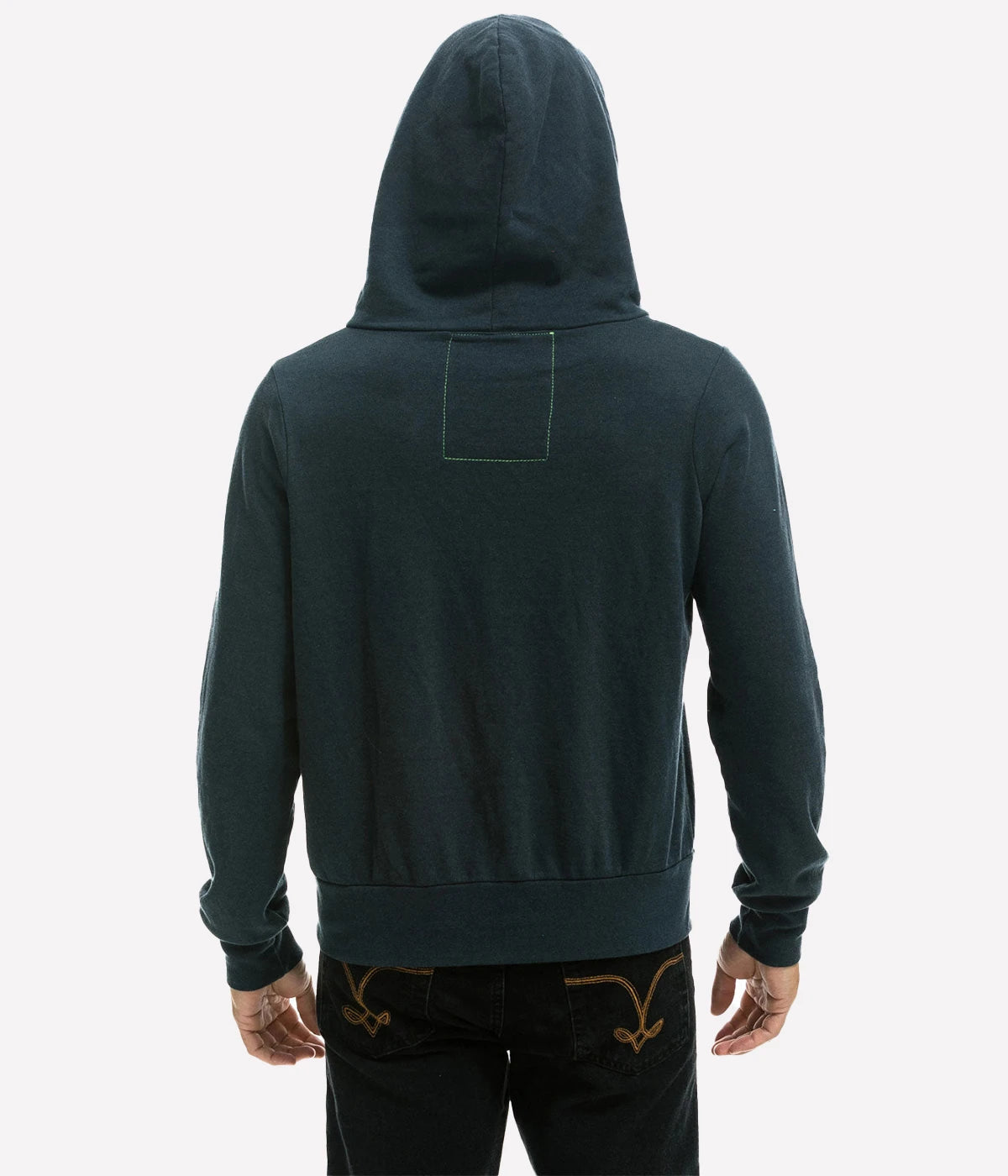Aviator Nation 5 Stripe Hoodie in a polyester-cotton-rayon blend, featuring unique single-needle stitch work, made in Los Angeles