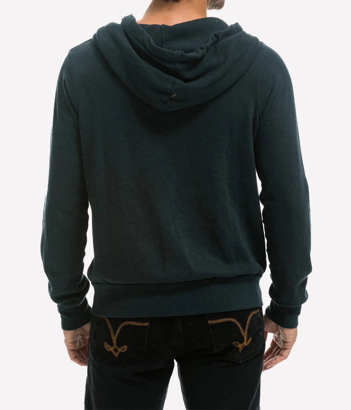 Aviator Nation 5 Stripe Hoodie in a polyester-cotton-rayon blend, featuring single-needle stitch work for a unique effect, made in Los Angeles