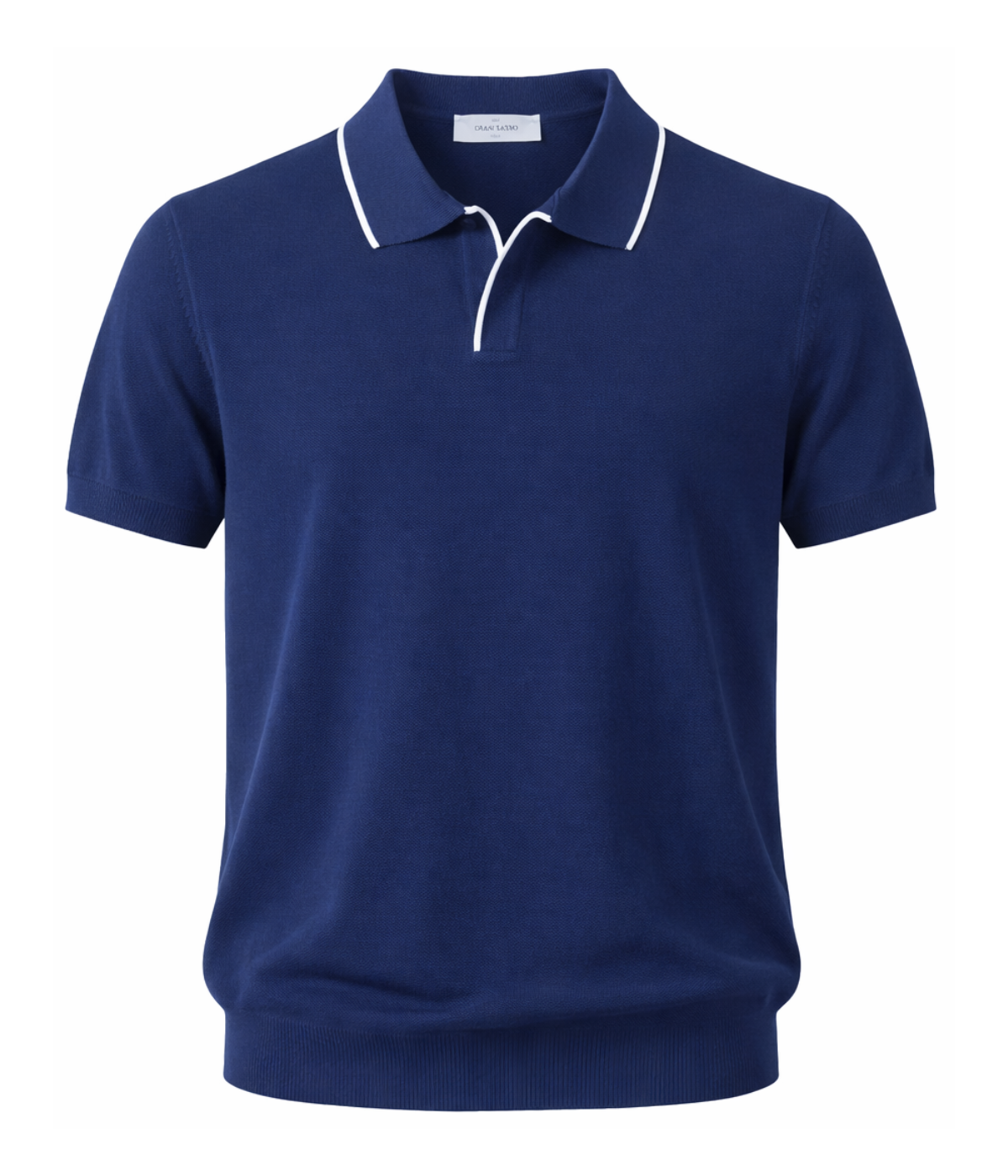 Tennis Polo Short Sleeve in Navy White Stripe