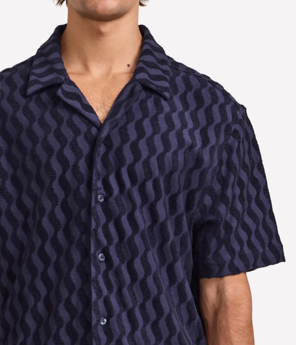 Roberto Terry Shirt In Midnight Blue