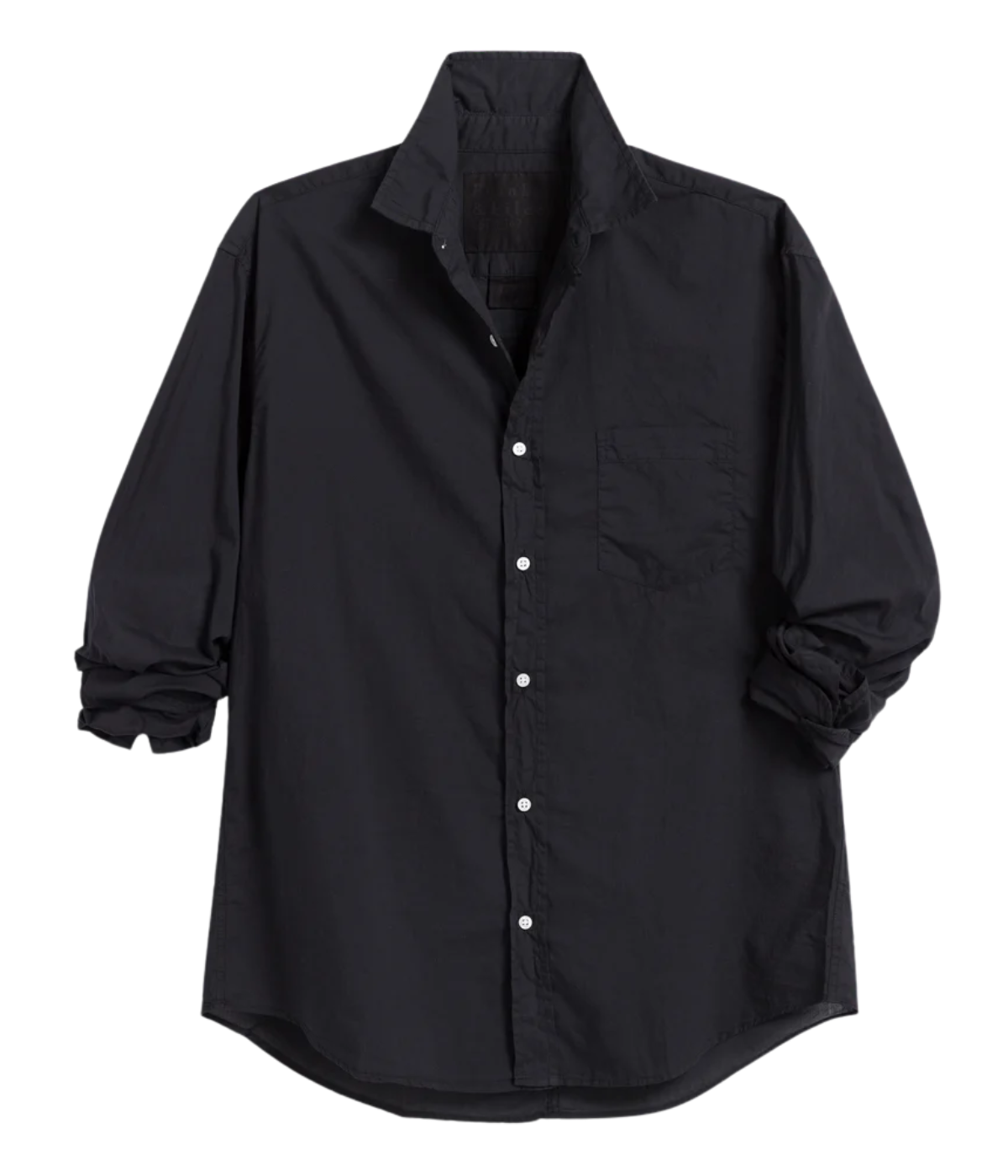 Luke Woven Shirt in Black Poplin