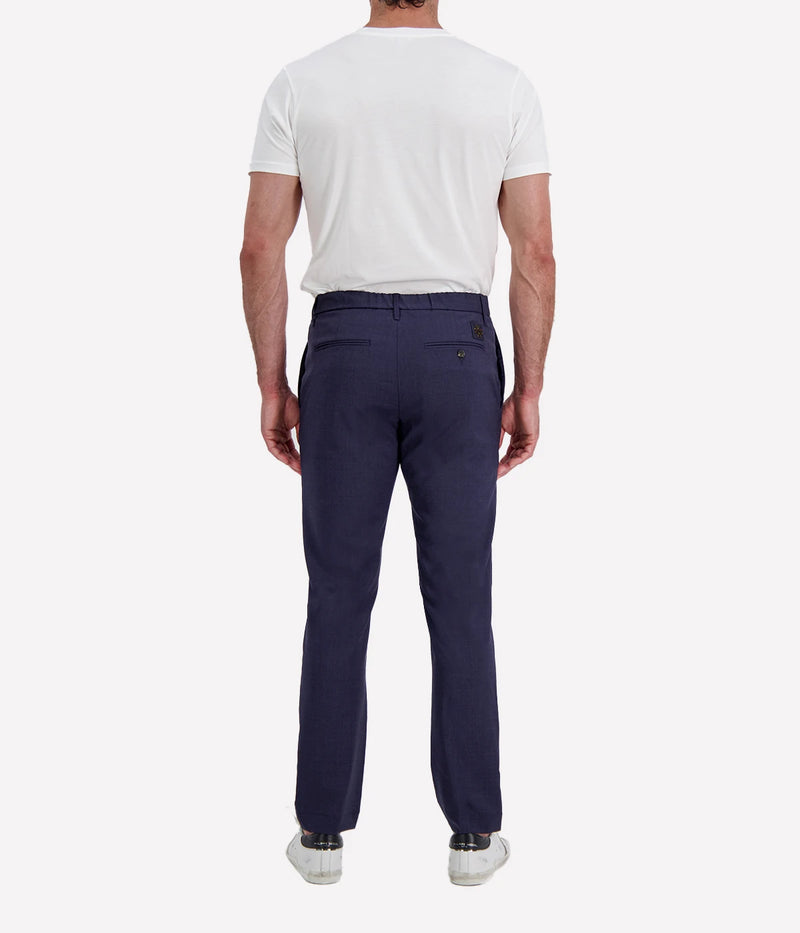 Jacob Cohën Gray Pantalone Regular Fit in Dark Blue Suede Patch – Back View Tailored Trousers