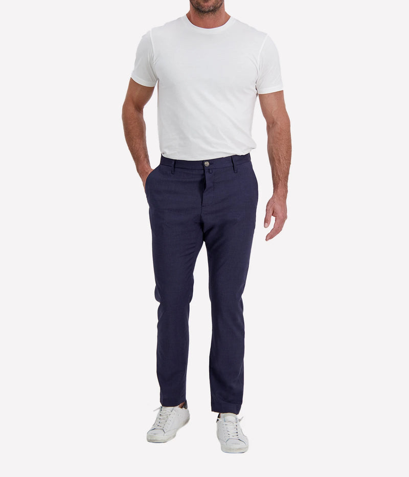 Jacob Cohën Gray Pantalone Regular Fit in Dark Blue Suede Patch – Front View Tailored Trousers