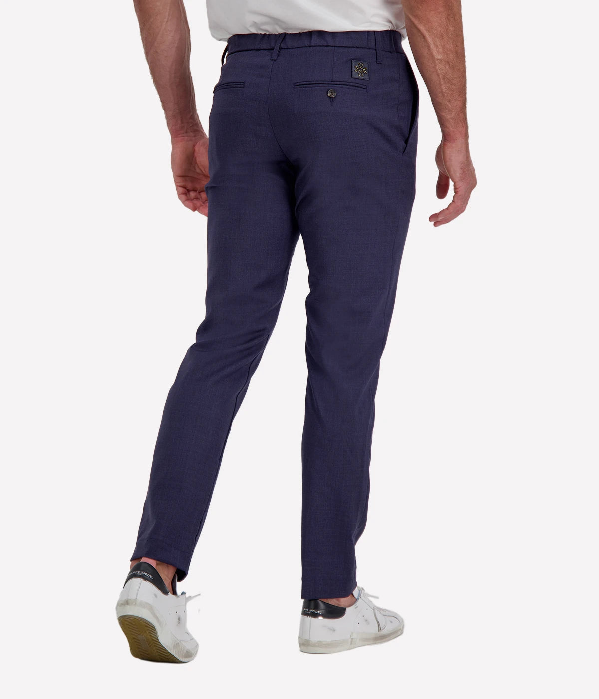 Jacob Cohën Gray Pantalone Regular Fit in Dark Blue Suede Patch – Back View Tailored Trousers