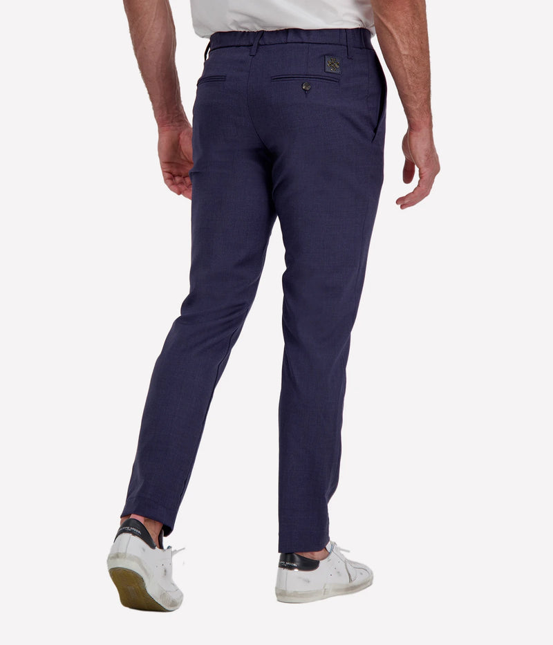 Jacob Cohën Gray Pantalone Regular Fit in Dark Blue Suede Patch – Back View Tailored Trousers
