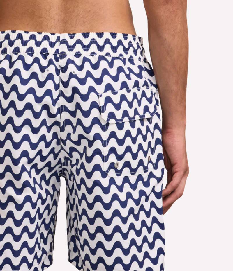 Santos Swim Short Copacabana Print In Navy