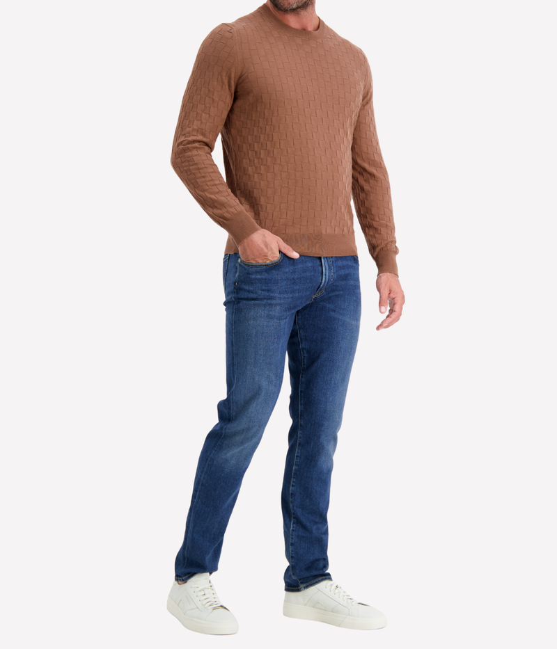 Crew Long Sleeve in Tobacco Brown