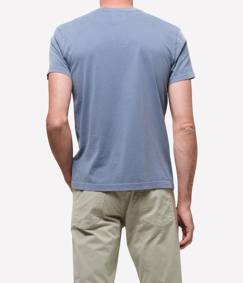 Citizens of Humanity Everyday Tee Organic Cotton T-Shirt in Stone Blue back view on model.