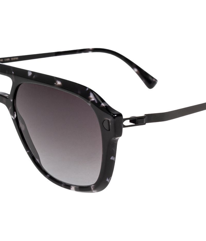 MYKITA MYLON Lavand Sun 406 in Black & Havana angled side view.