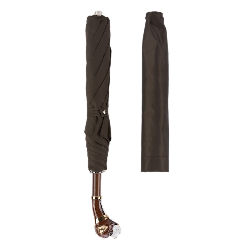 Boxer Folding Umbrella in Brown