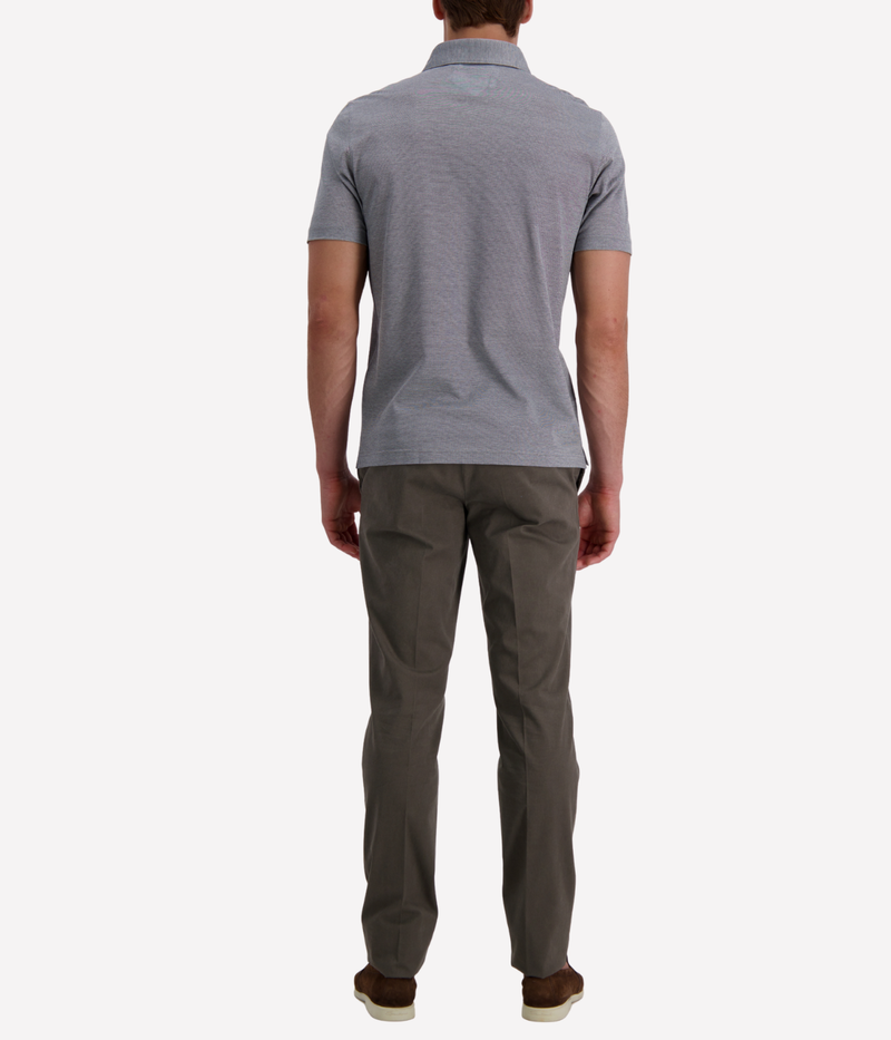 Short Sleeve Polo in Textured Grey