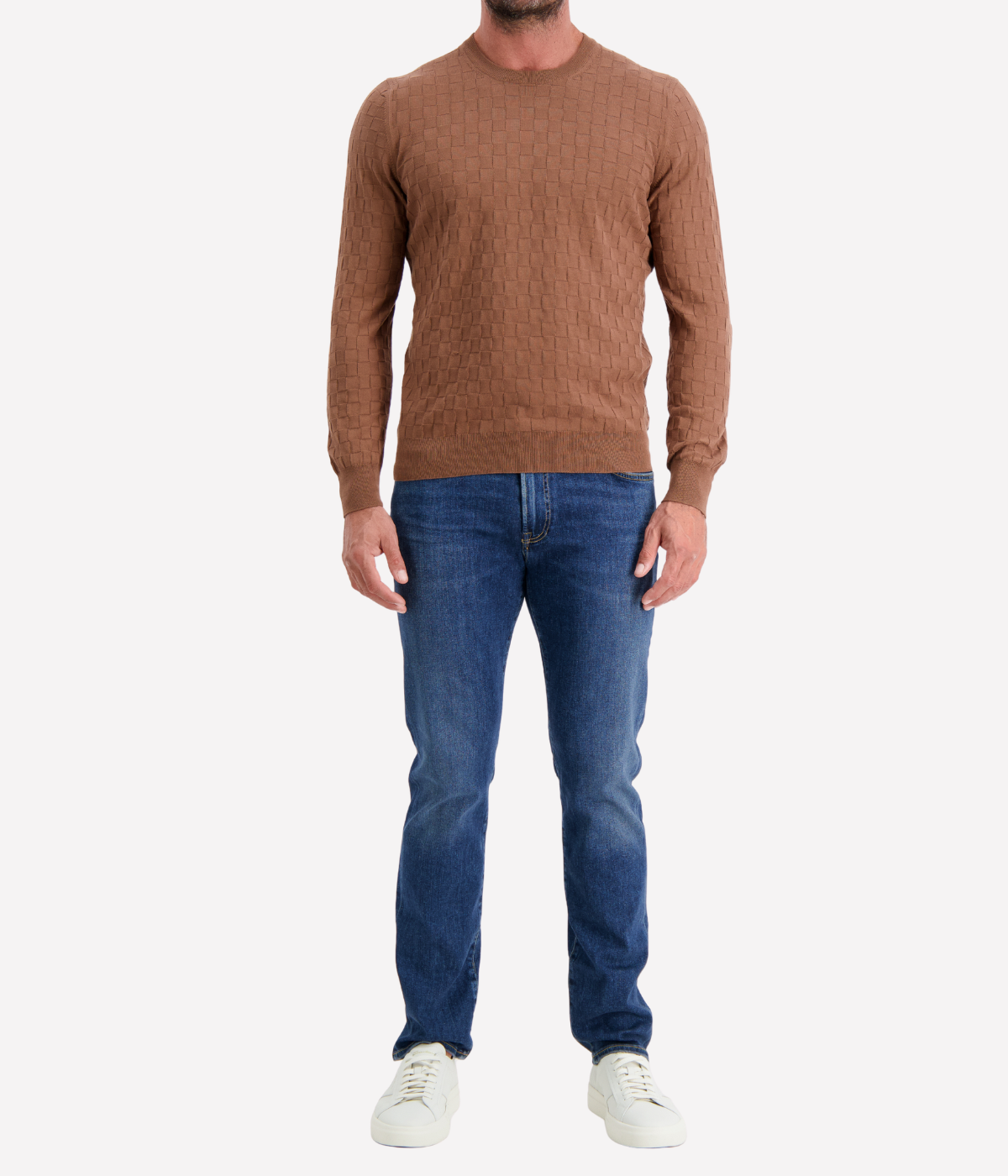 Crew Long Sleeve in Tobacco Brown