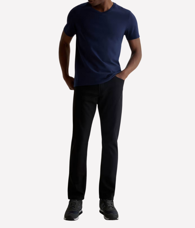 AG Bryce Vee Deep Navy On Model Full Length Front View Cotton V-Neck T-Shirt