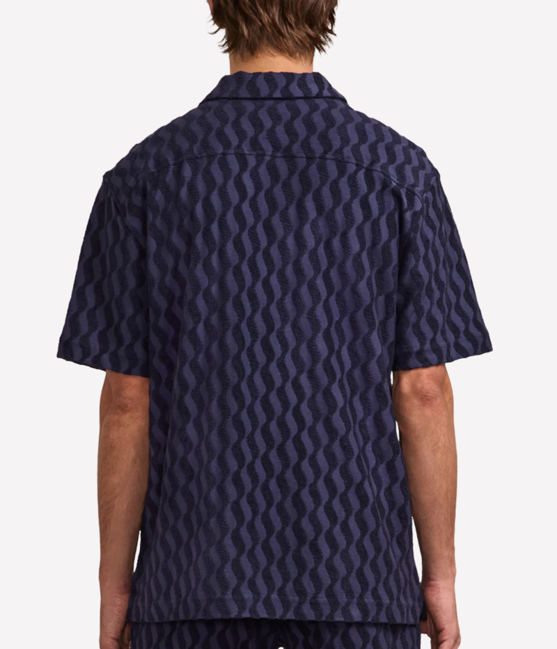 Roberto Terry Shirt In Midnight Blue