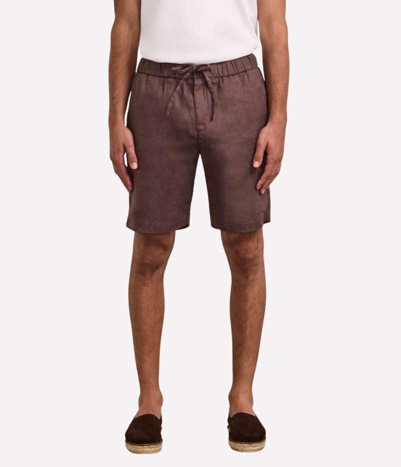 Felipe Linen Shorts In Brown