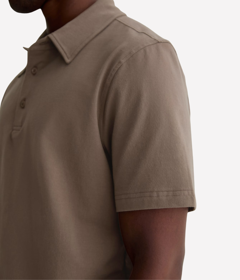 Bryce Short Sleeve Polo in Soft Mushroom