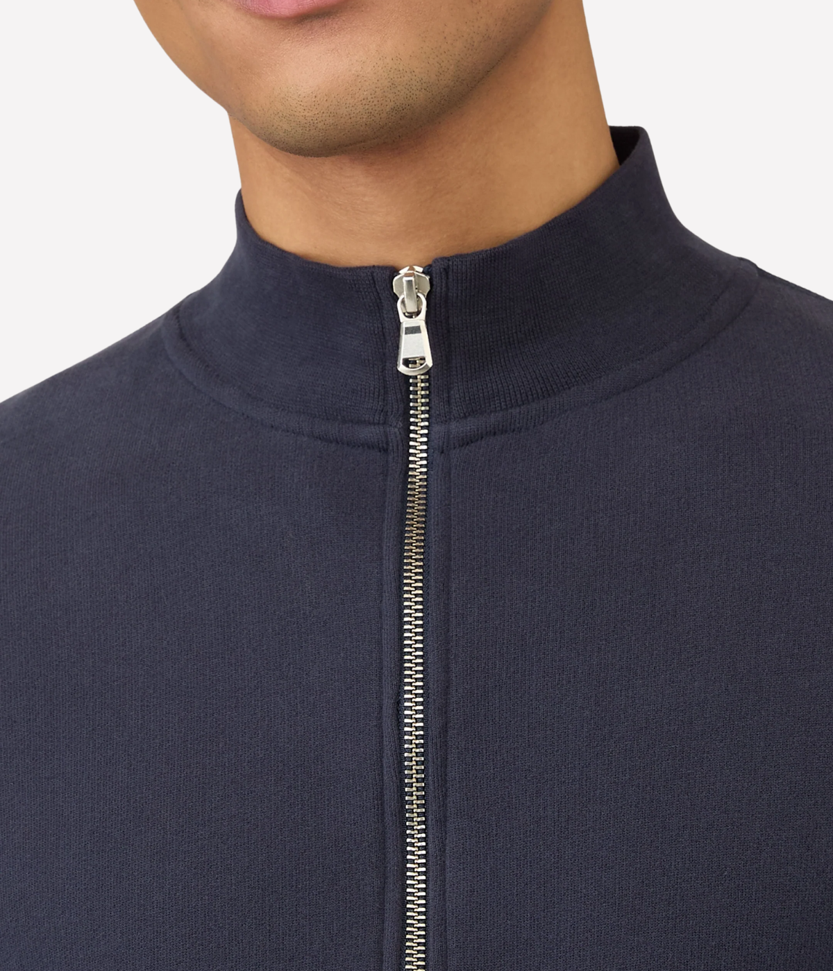 Loopback Half Zip Sweatshirt in Navy