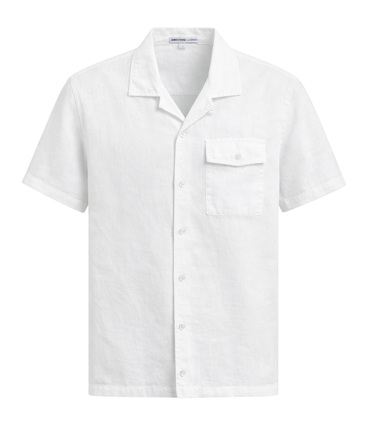 Linen Short Sleeve Pocket Shirt in White