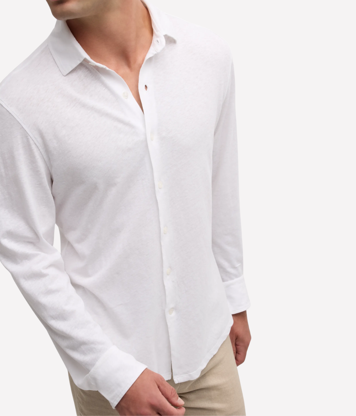 Marico Linen Blend Shirt in White