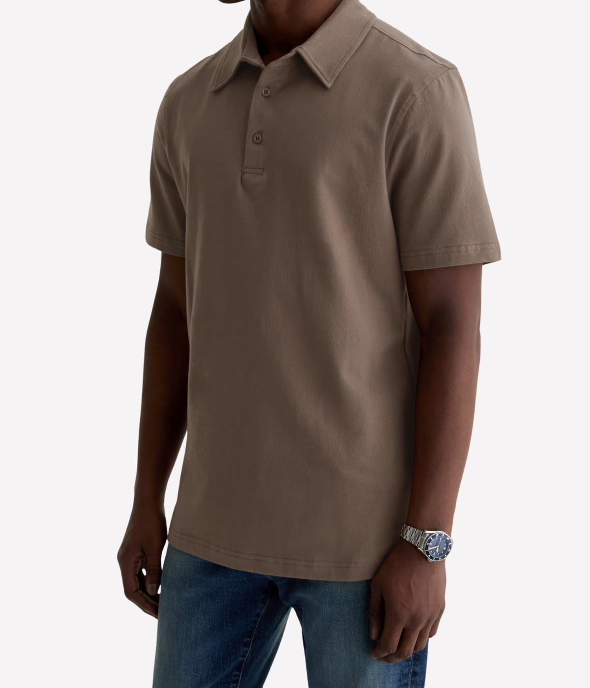 Bryce Short Sleeve Polo in Soft Mushroom