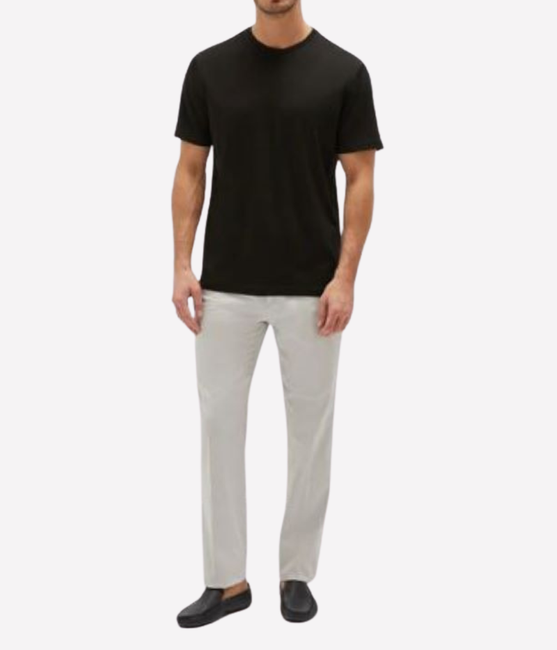 Maurizio Baldassari Linate Short Sleeve T-Shirt in Black front view on model.