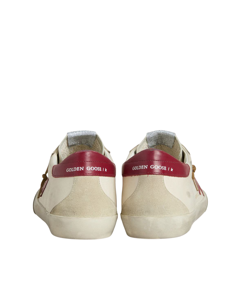 Super Star Sneaker in White Beige Red - Back Shot