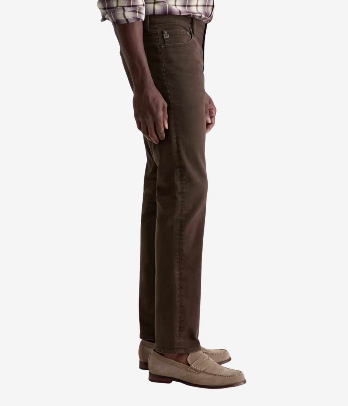 AG Jeans Tellis Jean in 7 Yrs Sulfur Oak Barrel – Side View Slim Fit Denim Jeans