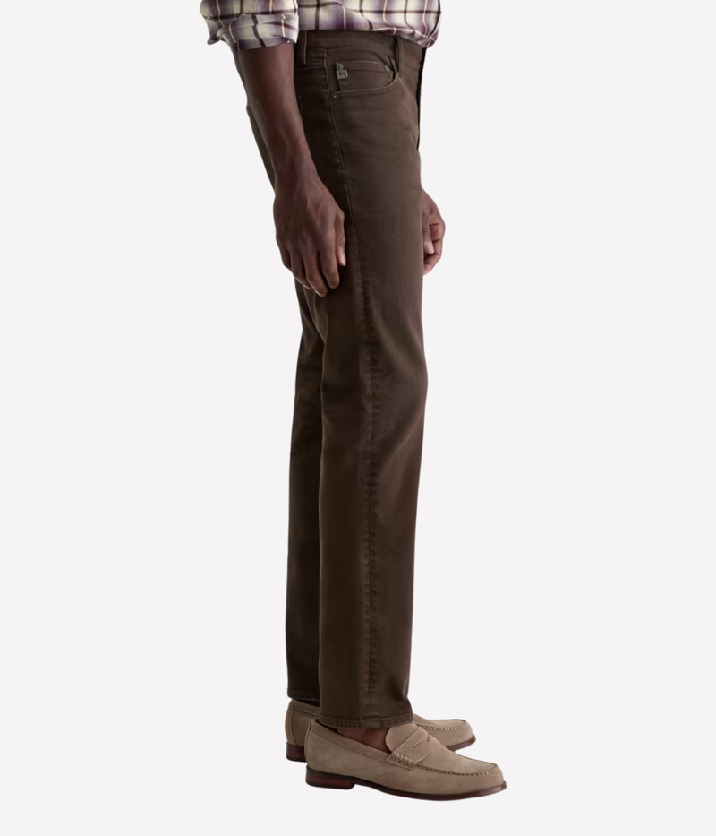 AG Jeans Tellis Jean in 7 Yrs Sulfur Oak Barrel – Side View Slim Fit Denim Jeans