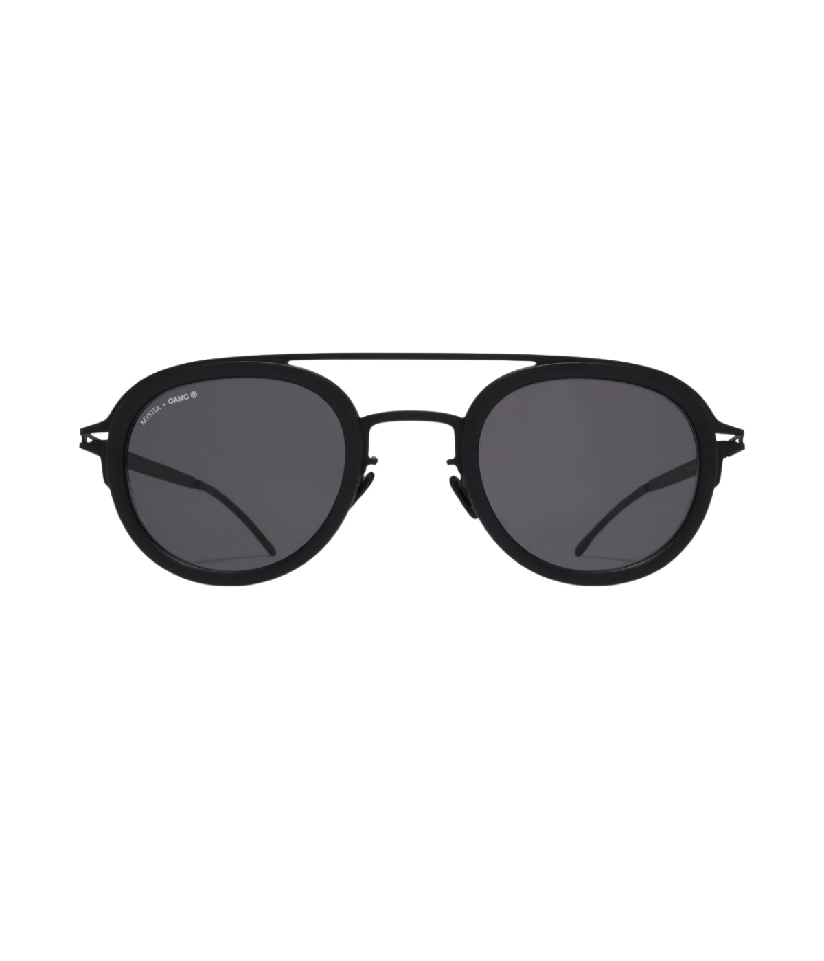 MYKITA MYLON Grunt Sun 579 in Pitch Black & Cool Grey Solid front view.