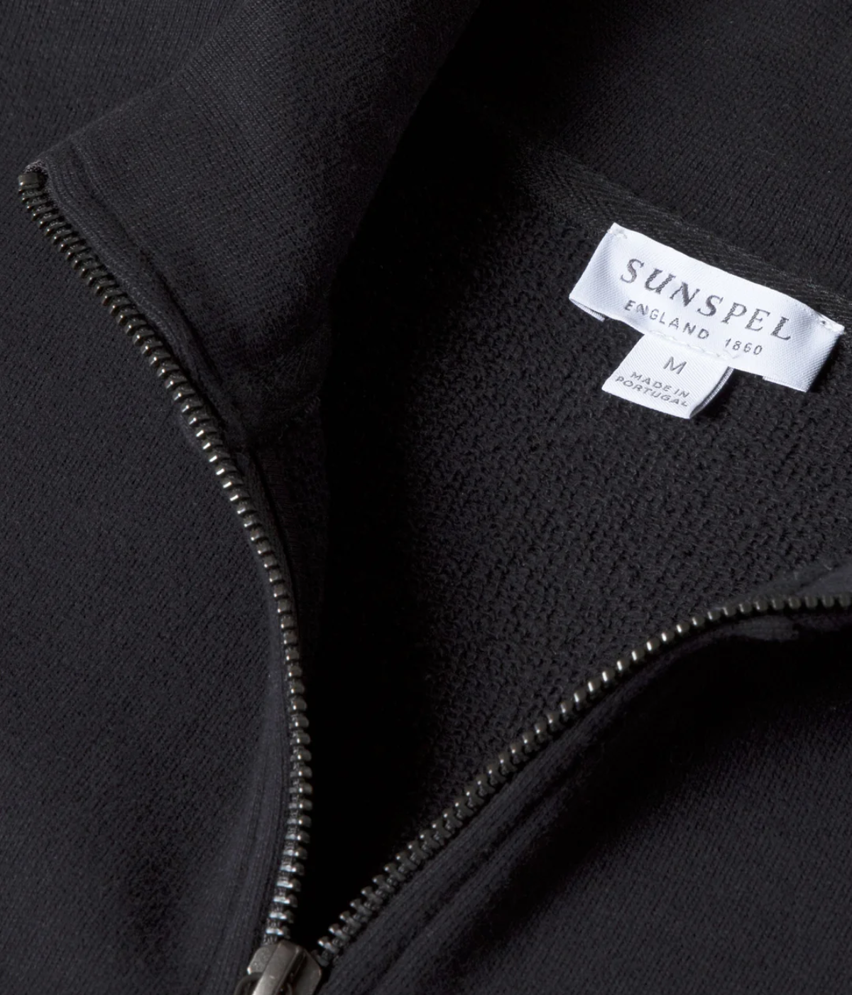 Loopback Half Zip Sweatshirt In Black