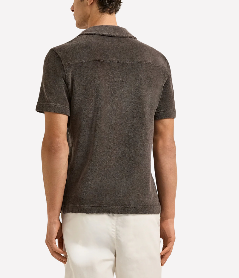 Terry Towelling Polo in Elephant Grey