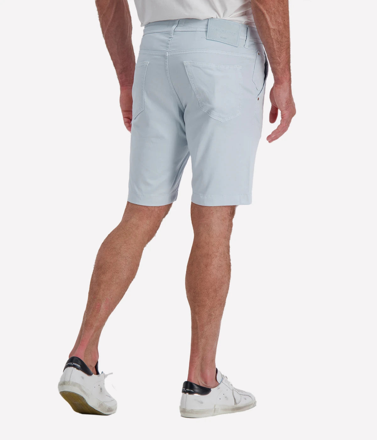 Jacob Cohën Lou Bermuda 5 PKT Slim Fit in Azure Suede Patch – Back View Slim Fit Bermuda Shorts