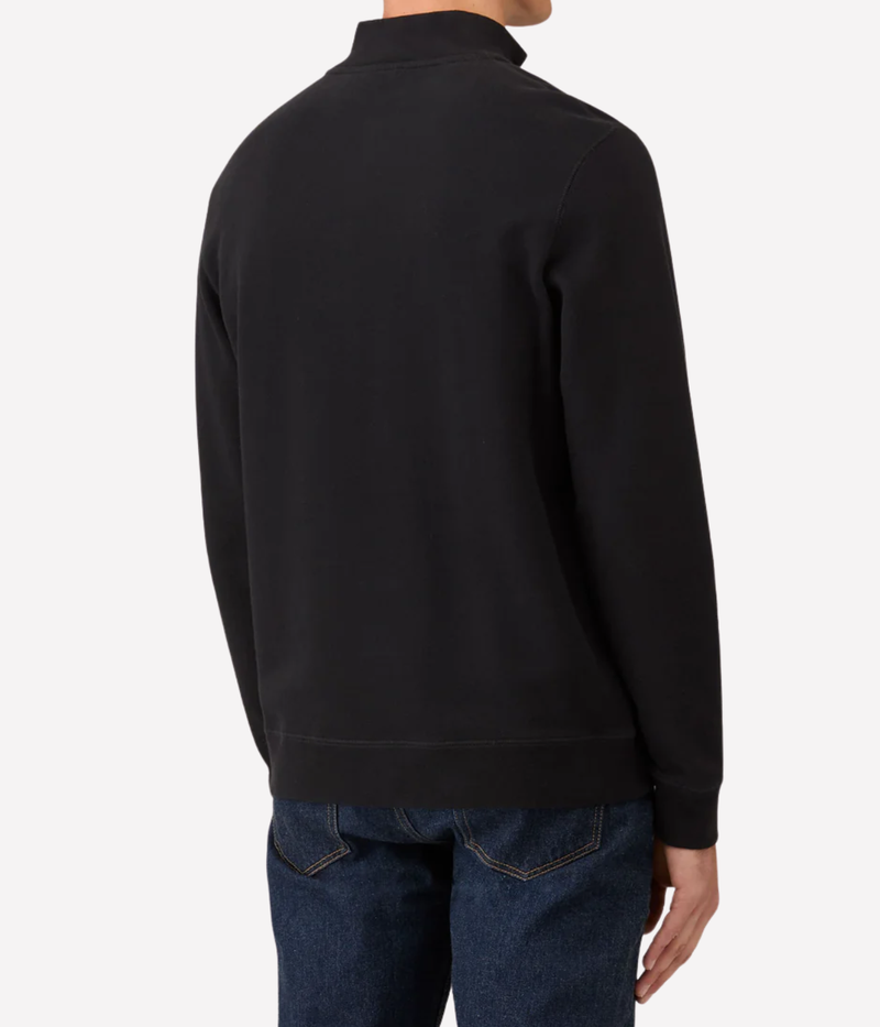 Loopback Half Zip Sweatshirt In Black