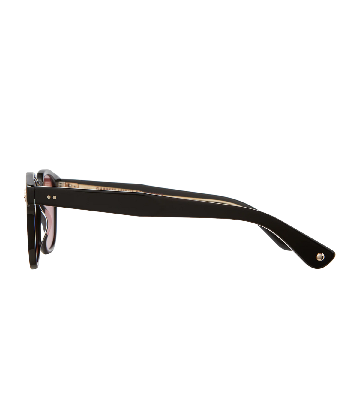 GLCO Ace Sun sunglasses featuring bold acetate frame with palm leaf plaque, semi-flat rosewood glass lenses, and stainless steel core wire.