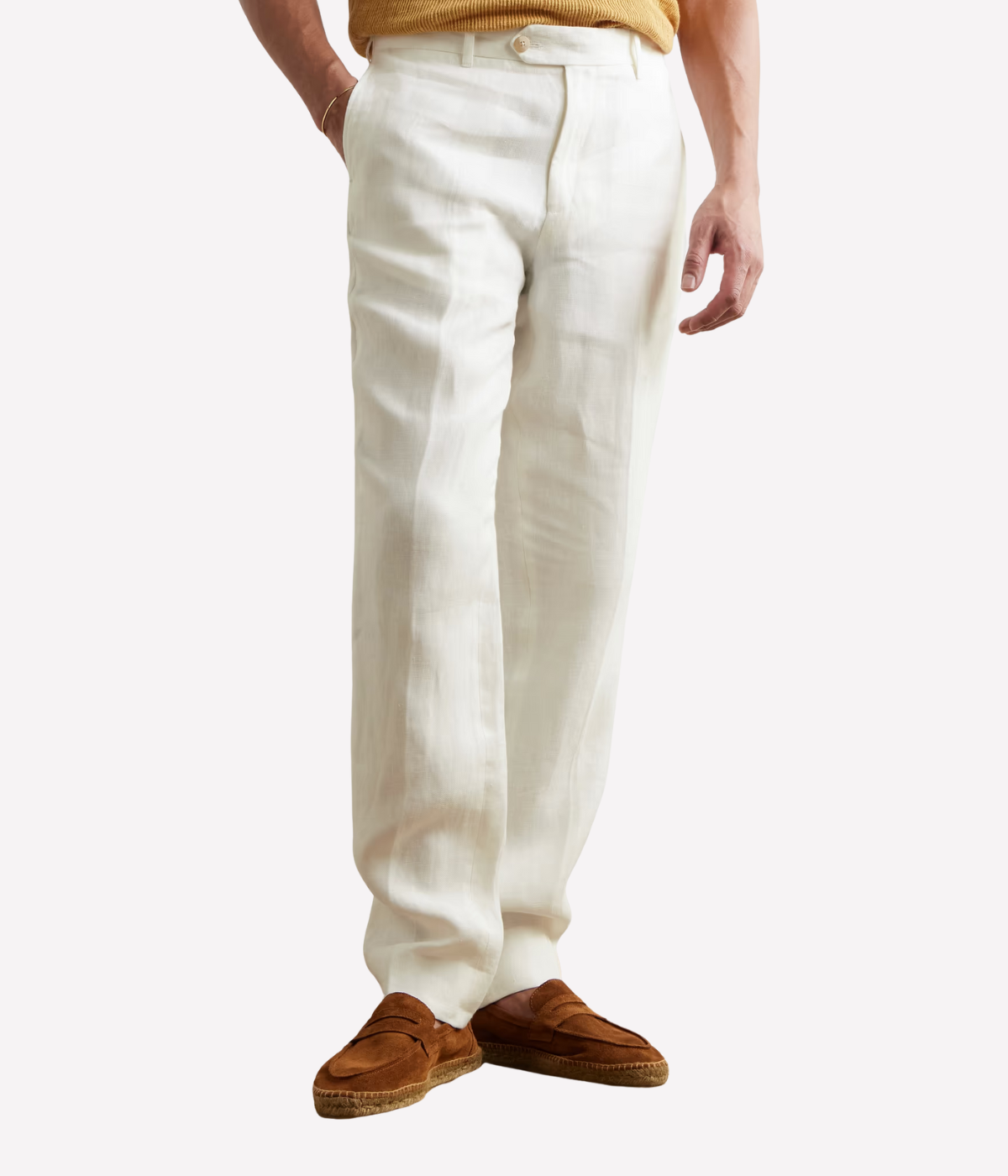 Affonso Tailored Linen Trousers in Ivory