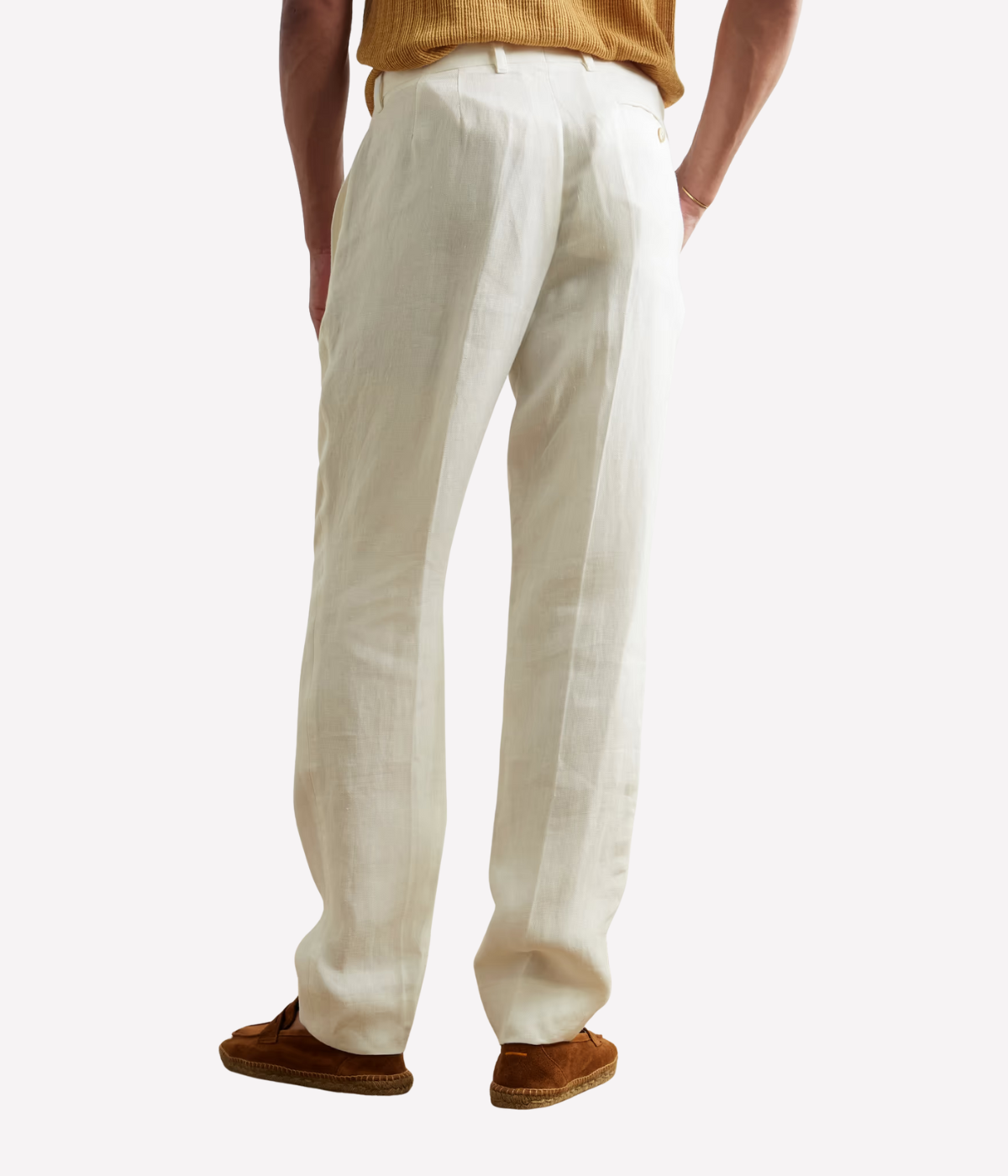 Affonso Tailored Linen Trousers in Ivory