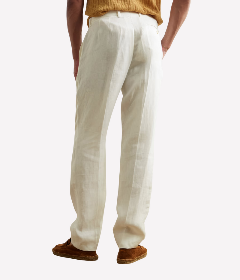 Affonso Tailored Linen Trousers in Ivory